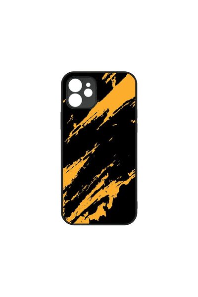 bestcase Husa subțire transparentă, compatibilă cu Apple iPhone 12, Dungi aur...