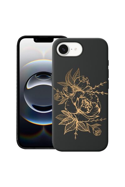 bestcase Калъф за Apple iPhone 16e, Премиум тънък силиконов 1.2ММ, Златисто р...