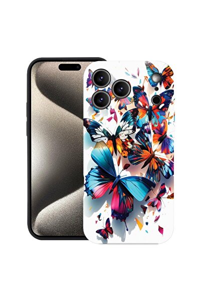 bestcase Husă pentru Apple iPhone 17 Pro Max cu design Fluturi Colorati, Sili...