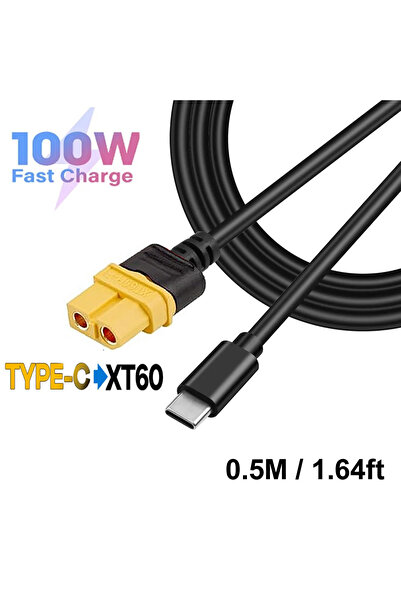 Choice كابل شحن من النوع C إلى XT60-F بطول 0.5 متر، محول USB-C إلى XT60 أنثى،...