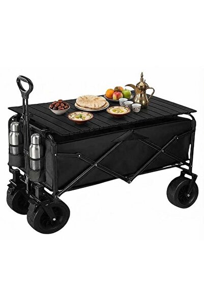 Beauenty Foldable Camping Wagon with Removable Fabric & Foldable Tabletop Set...