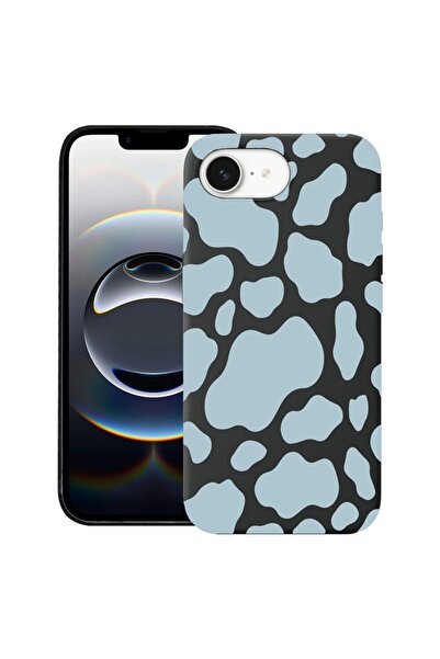 bestcase Калъф за Apple iPhone 16e, Премиум тънък силиконов 1.2ММ, Синьо крав...
