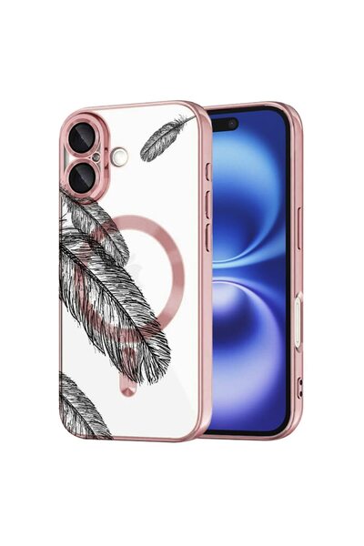 bestcase Husa Luxury MagSafe, Συμβατό με Apple iPhone 16 Plus, Μαύρα φτερά, Ε...