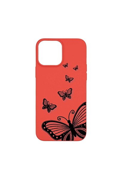 bestcase Силиконов калъф, съвместим с Apple iPhone 13 Pro Max, Пеперуда, усто...