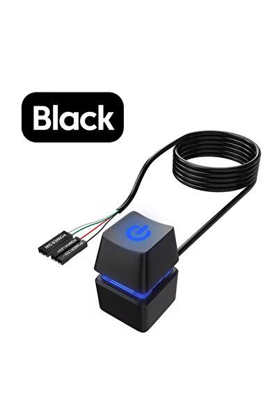 choice2 زر تشغيل/إيقاف خارجي للكمبيوتر المكتبي KG-01-BK مع كابل تمديد