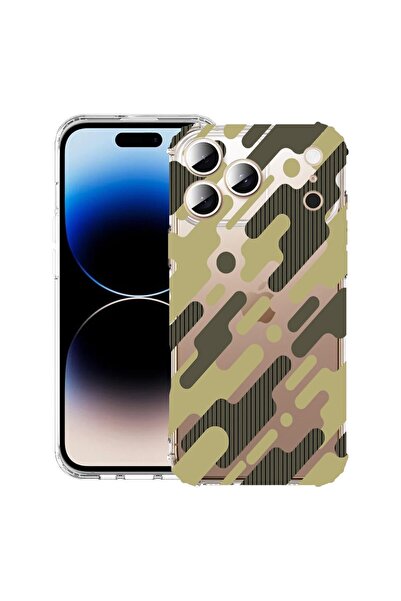 bestcase Husă pentru Apple iPhone 17 Pro cu Design Camuflaj Verde, Antișoc, c...
