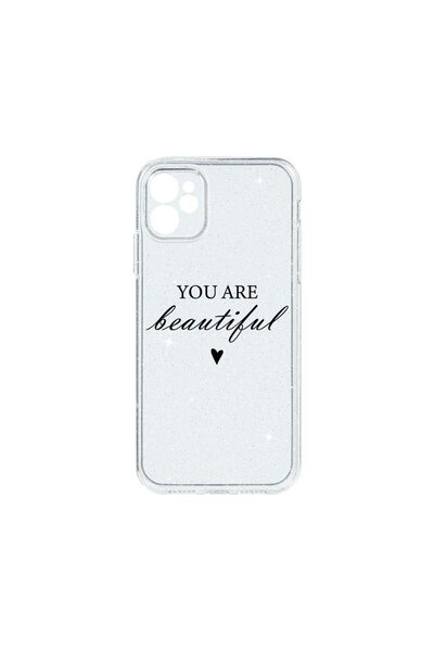 bestcase Θήκη Crystal Glitter 2MM, Συμβατή με Apple iPhone 11, Είσαι Όμορφη, ...