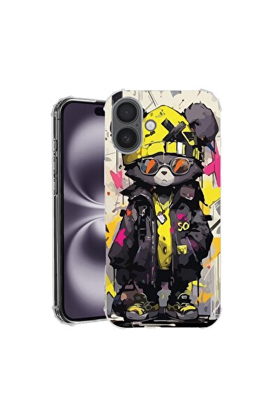 bestcase Husa pentru Apple iPhone 16, MagSafe Anti Shock, Teddy Bear Pastel c...