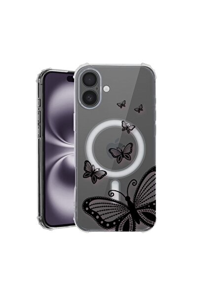 bestcase Husa pentru Apple iPhone 16, MagSafe Anti Shock, Butterfly, Protecti...