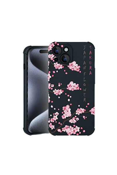 bestcase Θήκη TPU Pro Shock συμβατή με Apple iPhone 15, με σχέδιο άνθους κερα...