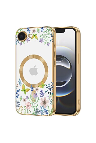 bestcase Husa Luxury MagSafe, Compatibila Apple iPhone 16e, Flori elegante co...