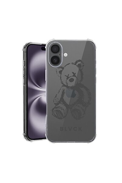 bestcase Θήκη για Apple iPhone 16, Αντικραδασμική 1.5MM, Teddy Bear blvck, Αν...
