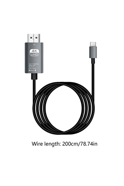 Choice كابل محول USB-C إلى HDTV أسود اللون بدقة 4K و60 هرتز لنقل الفيديو من ا...