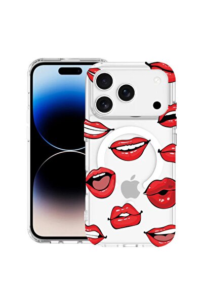 bestcase Husa pentru Apple iPhone 17 Pro cu Design Lips - Kiss Pattern, Mag A...