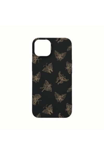 bestcase Husa Silicon, Compatibila Cu Apple iPhone 14, Gold Butterfly, Rezist...