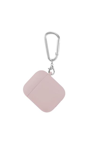 Choice4 غطاء حماية من السيليكون باللون الوردي الفاتح لسماعات AirPods 2 1 مع س...