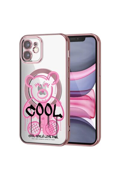 bestcase Husa Luxury MagSafe, Compatibilă cu Apple iPhone 11, Ursuleț de pluș...