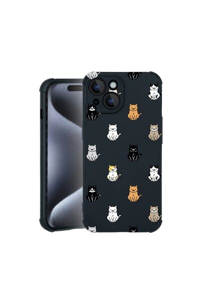 bestcase Θήκη TPU Pro Shock Συμβατή με Apple iPhone 15, με σχέδιο γάτας, ενισ...
