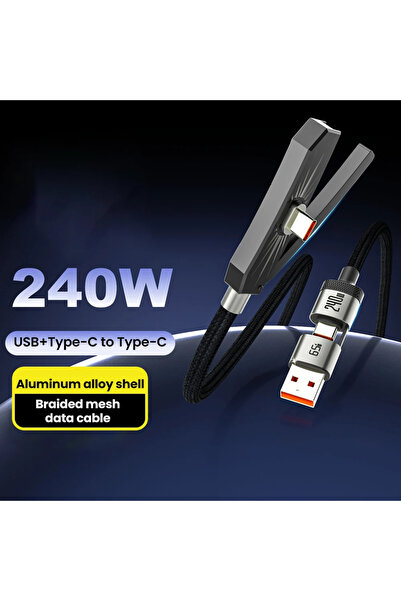 Choice كابل USB Type-C بطول 1.8 متر، 2 في 1، بزاوية منحنية، يدعم الشحن السريع...