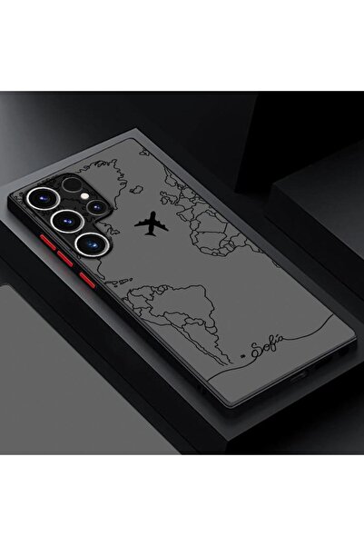 choice2 غطاء هاتف خلفي بتصميم خطوط طائرة ونقشة طبوغرافية لهاتف جالاكسي S23 أل...
