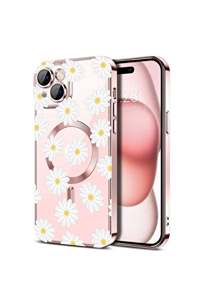 bestcase Husa Luxury MagSafe, Compatibila Apple iPhone 14, Happy Flowers Dais...
