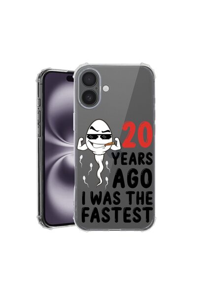 bestcase Husă pentru Apple iPhone 16, Antișoc 1.5MM, 20 de ani în urmă eram c...