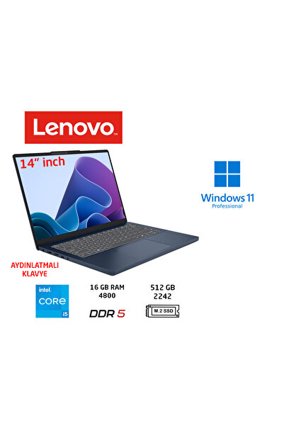 LENOVO ideapad Slim 3 14irh10 Intel I5 13420h Ddr5 16gb 512gb W11 Pro 14 Inç ...