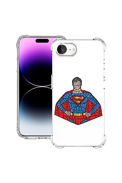 bestcase Калъф за Apple iPhone 16e, Удароустойчив 1.5ММ, Калиграфия Супермен,...