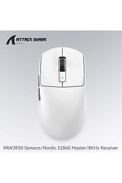 Choice White 8K ATTACK SHARK R6 Wireless 8K Hz Gaming Mouse,Nordic 52840 MCU,...