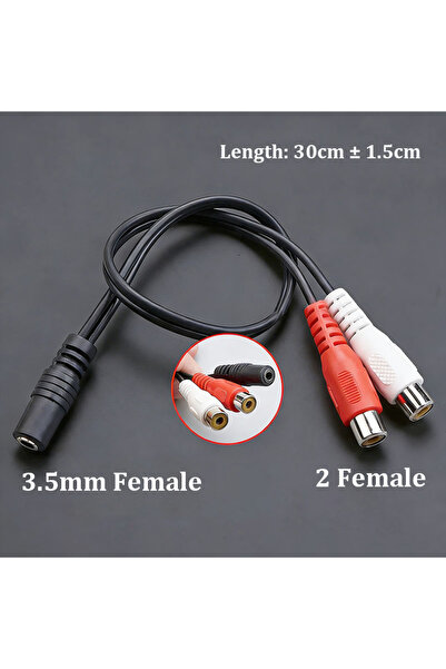 Choice1 Female to 2 Female 1PC 3.5mm Male/Female Plug To 2 RCA Audio Cables F...