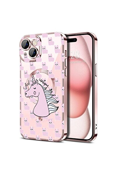 bestcase Husa Luxury MagSafe, Compatibila Apple iPhone 15 Plus, Unicorn - I F...