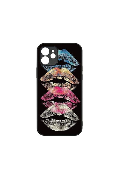 bestcase Husa Slim Glassy, Συμβατό με Apple iPhone 12, Kiss Kiss, Χρώματα HD,...