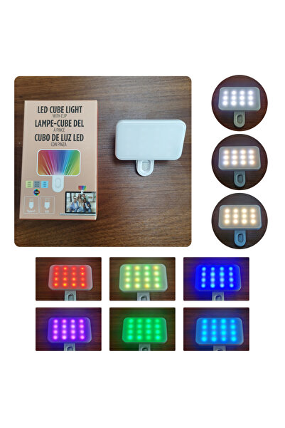Choice White RGB Portable Mini Selfie Fill Light Rechargeable 3 Modes Adjusta...