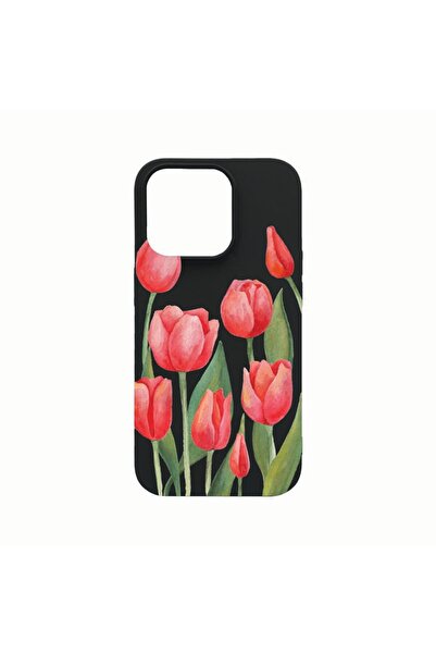 bestcase Θήκη σιλικόνης, Συμβατή με Apple iPhone 14 Pro, Κόκκινες τουλίπες, α...