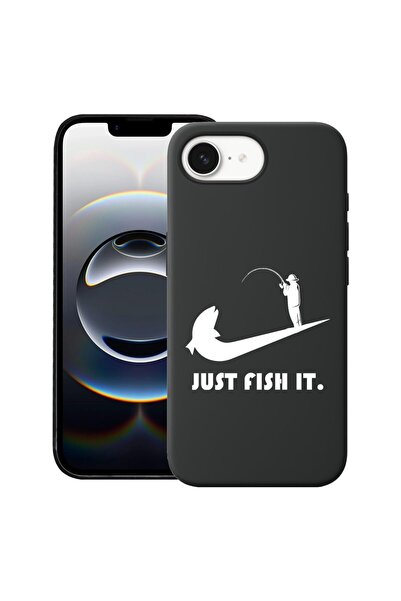 bestcase Калъф за Apple iPhone 16e, Премиум тънък силиконов 1.2ММ, Just Fish ...