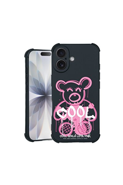 bestcase Θήκη TPU Pro Shock συμβατή με Apple iPhone 16, με χαριτωμένο ροζ σχέ...