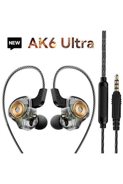 Choice5 سماعات أذن داخلية AK6-Ultra سوداء من QKZ مع محرك ديناميكي احترافي وصو...