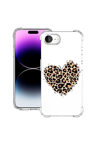 bestcase Θήκη για Apple iPhone 16e, Αντικραδασμική 1.5MM, Καρδιά Λεοπάρδαλης,...