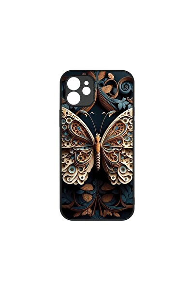 bestcase Husa Slim Glassy, Συμβατή με Apple iPhone 12, Beauty Butterfly, Χρώμ...
