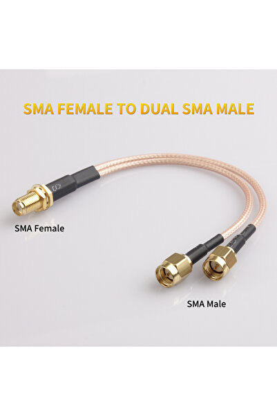 choice2 محول هوائي Y-شكل مزدوج من نوع RP-SMA ذكر/أنثى إلى 2X SMA ذكر/أنثى بطو...