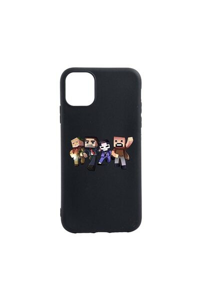bestcase Husa Silicon Compatibila cu Apple iPhone 13 Pro Max, Minecraft, rezi...