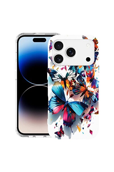 bestcase Husă pentru Apple iPhone 17 Pro Max cu Design Fluturi Colorati, TPU ...