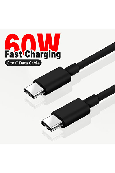 Choice1 كابل USB-C إلى Type-C أسود بطول 1 متر، شحن سريع 60 واط، كابل بيانات ل...