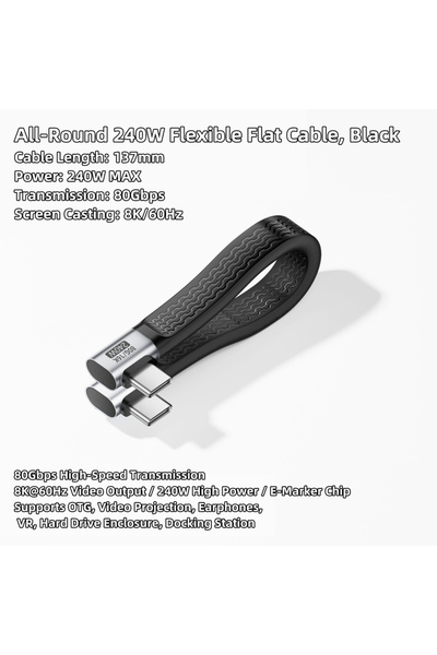 Choice كابل USB4 من النوع C إلى النوع C بقوة 240 واط، سرعة نقل 80 جيجابت في ا...
