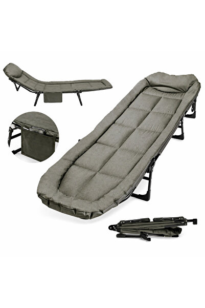 zola Πτυσσόμενο κρεβάτι κάμπινγκ, ρυθμιζόμενη πλάτη 5 θέσεων, 100 κιλά, ατσάλ...