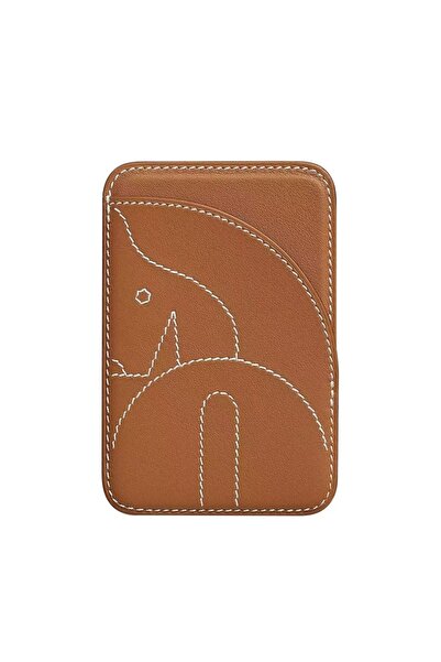 choice2 Brown Leather card holder magnetic bag magnetic phone case ID bag NFC...