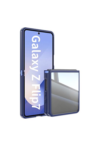 choice2 جراب هاتف جديد شفاف ومقاوم للصدمات باللون الأزرق لهاتف جالاكسي Z Flip...