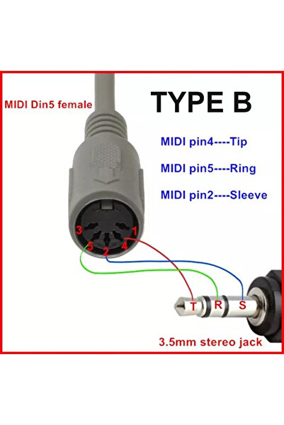 Choice محول صوت من النوع B، قابس 3.5 ملم إلى محول MIDI أنثى 5 سنون، محول DIN ...
