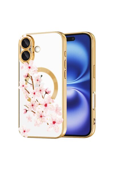 bestcase Πολυτελής Θήκη MagSafe, Συμβατή με Apple iPhone 16, Φλοράλ  "Λεπτεπί...