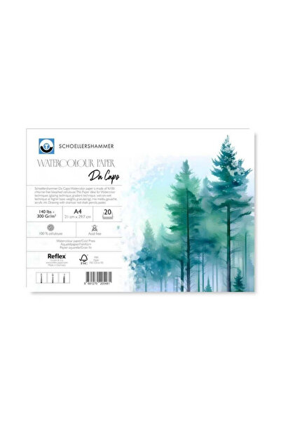 Schoellershammer Da Capo Watercolour Pad Sulu Boya Bloğu A4 300gr 20 Yaprak
